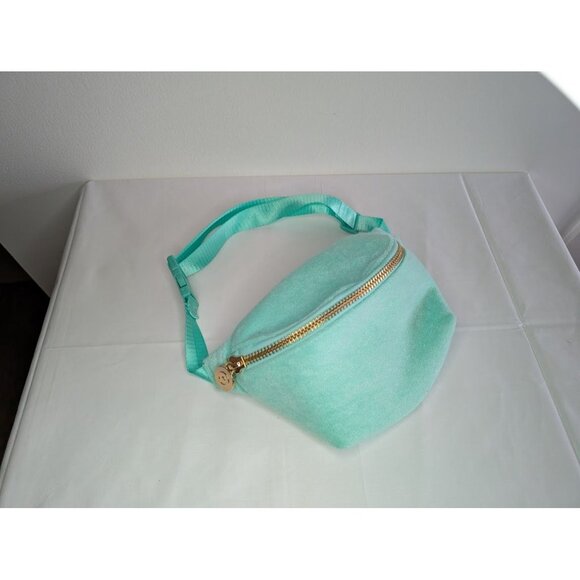 Stoney Clover Lane X Target Belt Bag Fanny Pack Terry Cloth Light Green Gold EUC - Picture 3 of 10